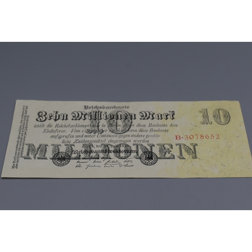 84 - Germany 1923 Reichsbanknote 10 Millionen Mark, 4th Issue