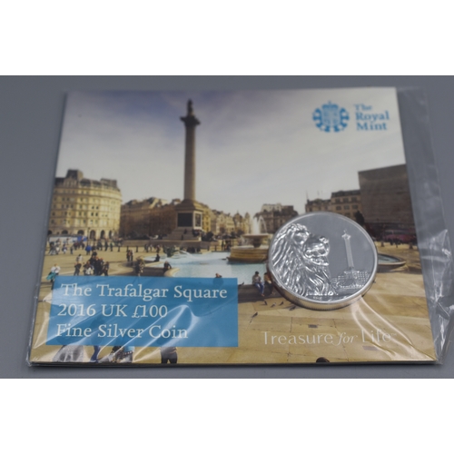 97 - The Royal Mint Trafalgar Square 2016 £100 Silver 999 Coin