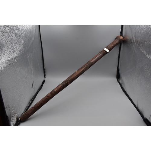 116 - Swagger Stick with a Concealed Blade, and tooled leather outer covering