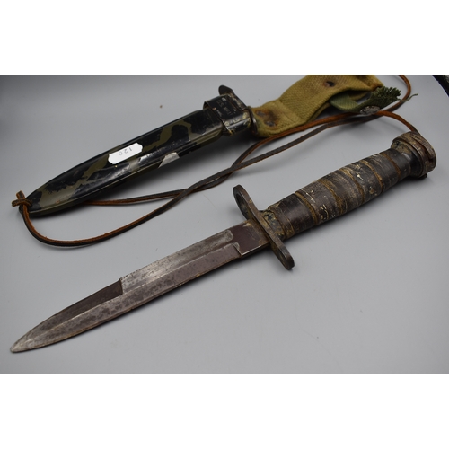 120 - WWII US Army Bayonet with Scabbard, marked USM8A1