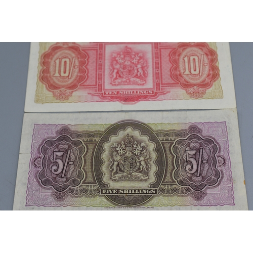 88 - Two Elizabeth II Bermuda Government Bank Notes (5 Shilling 1952 & 10 Shilling 1957)