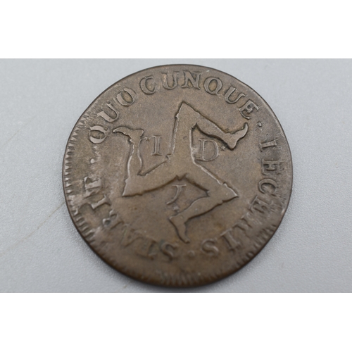 91 - Isle of Man James Stanley 1/2 Penny 1733 Coin