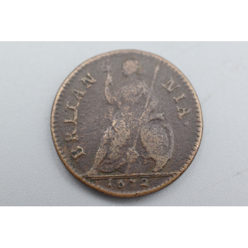 98 - Charles II 1672 Copper Farthing