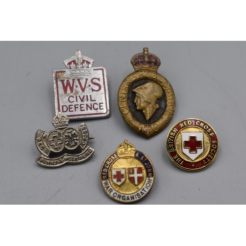 106 - Five WWII British Home Front Lapel Badges