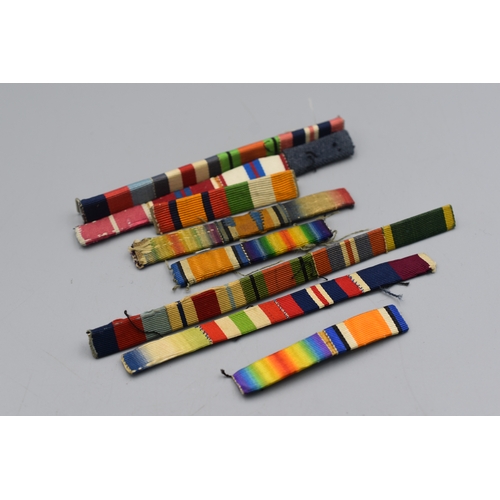 107 - Eight British Military Medal Ribbon Groups. Boer War to WWII