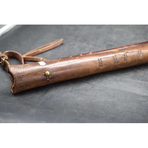 115 - Rare British Horse Mounted Police Truncheon comes with Leather Wrist Strap & Original Brown Leather ... 