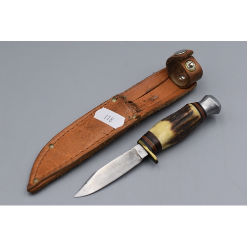 118 - Vintage Hunting Knife and Leather Sheath