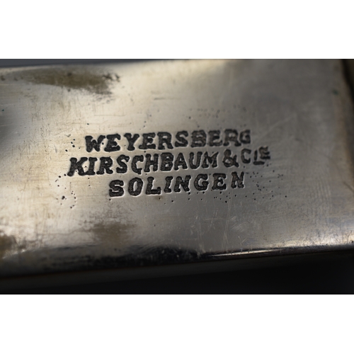 123 - WWII German Police Parade Bayonet, made by Weyersberg Kirschbaum Solingen. Crossguard marked ST.120.... 