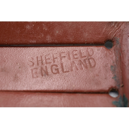 124 - Vintage Hunting Sheath Knife with Leather Sheath marked Sheffield England