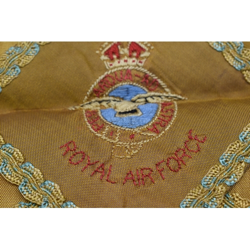 75 - WWI RAF Embroidered Fabric Cushion Cover