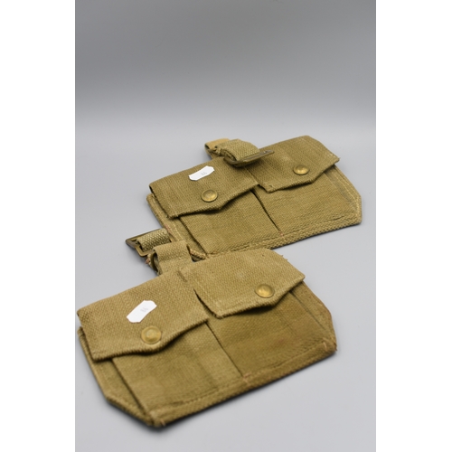 86 - Pair of WWII British Army Webbing Ammo Double Pocket Pouches