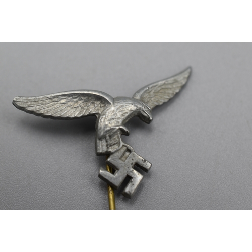 165 - WWII German Luftwaffe Eagle and Swastika Pin Badge