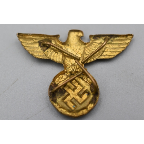 167 - WWII German Gilt Metal Cap Badge