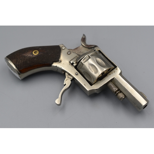 193 - Well Made 10 Shot Blank Firing Revolver Pistol with Wooden Grips and Folding Trigger