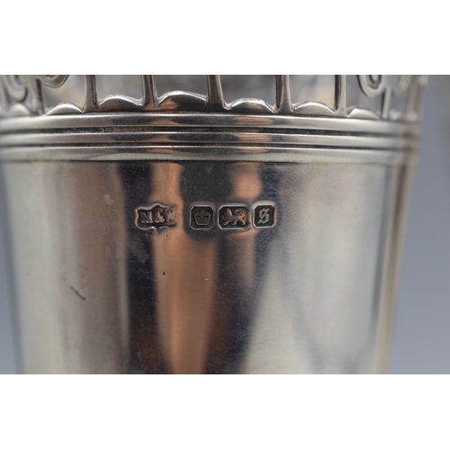 103 - Pair of Hallmarked Sheffield Edwardian Tubular Vases (Circa 1911) 6