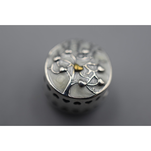 62 - Authentic Pandora Silver 925 Tree of Hearts Charm with 14ct Gold Decoration