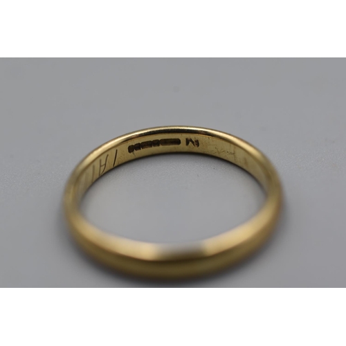 63 - Hallmarked Gold 375 Band Ring Size N