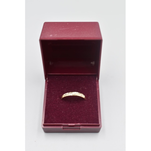 67 - Gold 9ct Natural Diamond Ring (Size O) Complete with Presentation Box