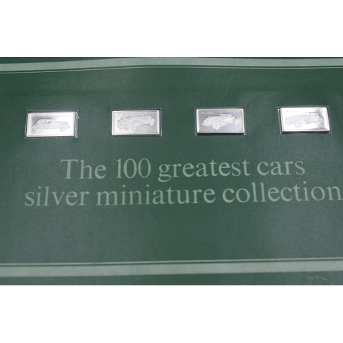 86 - Set of 4 Silver 925 Ingots from The 100 Greatest Cars Collection Complete with Vehicle ID Cars