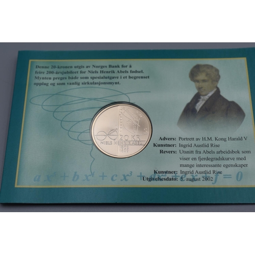 98 - Norwegian 2002 20-Krone Brilliant Uncirculated Coin in Display Case