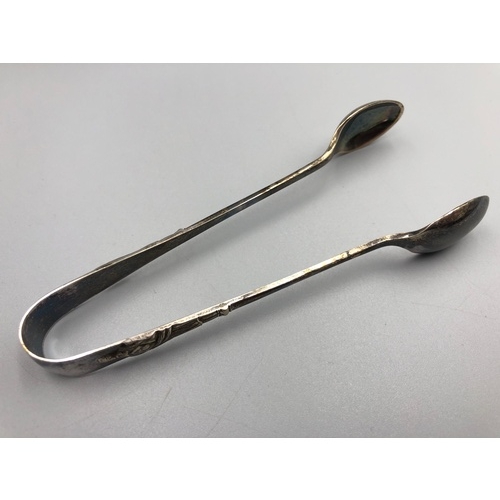 95 - Silver Plated Apostle Spoon and Sugar Tong Set in Presentation Box