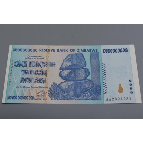 54 - Seven Reserve Bank of Zimbabwe 2008 Notes (Ten Billion Dollars to One Hundred Trillion Dollars)