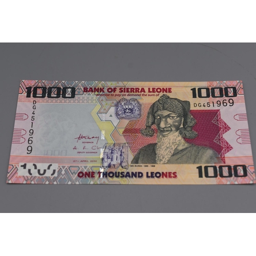 64 - Three Bank of Sierra Leone 2010 Bank Notes (1000, 2000 and 5000 Leones)