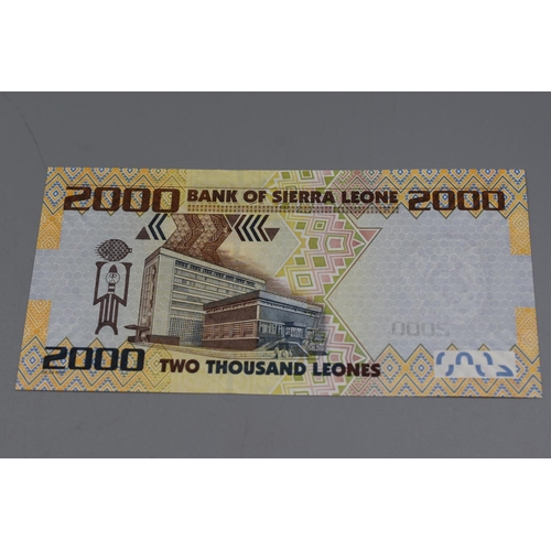 64 - Three Bank of Sierra Leone 2010 Bank Notes (1000, 2000 and 5000 Leones)