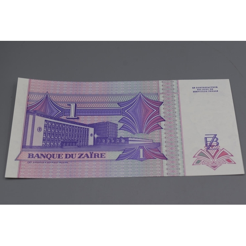 65 - Four Banque Du Zaire 1993 Bank Notes (1, 5, 10, and 20 Zaires)