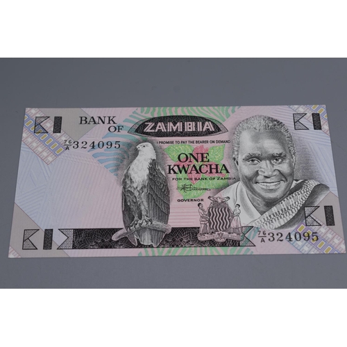 66 - Six Bank of Zambia Kwacha Bank Notes (1,2,5,10,20, and 50)