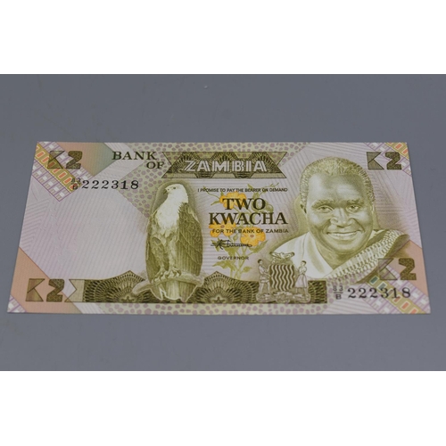 66 - Six Bank of Zambia Kwacha Bank Notes (1,2,5,10,20, and 50)