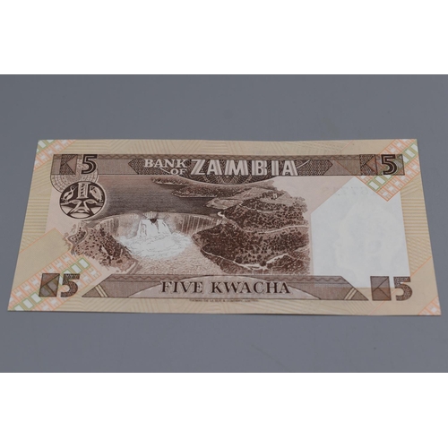 66 - Six Bank of Zambia Kwacha Bank Notes (1,2,5,10,20, and 50)