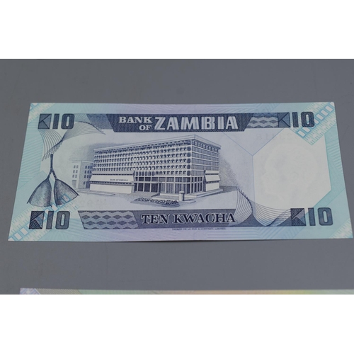 66 - Six Bank of Zambia Kwacha Bank Notes (1,2,5,10,20, and 50)