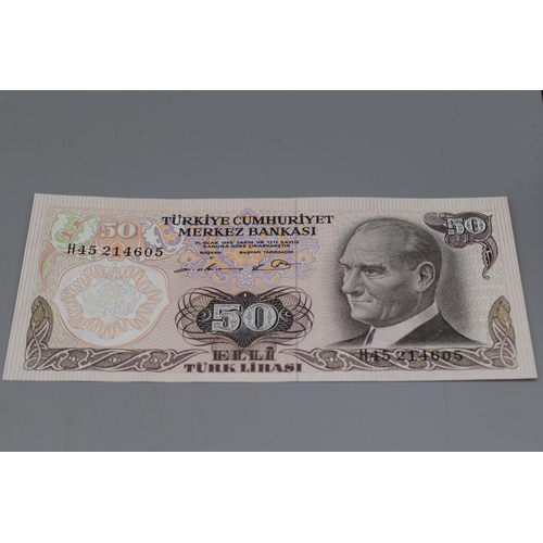 83 - Four Turkish Lirasi Bank Notes (2 x 50, 250000 and 500000)