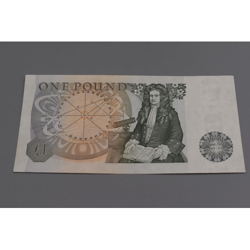 91 - Bank of England Sir Isaac Newton One Pound Bank Note