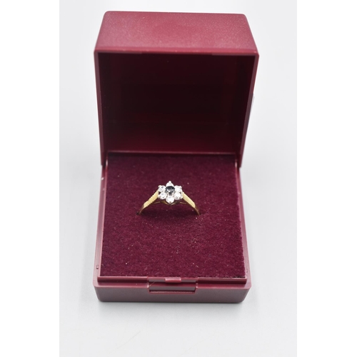 61 - Hallmarked 375 Diamond and Sapphire ring in Presentation Box Size N