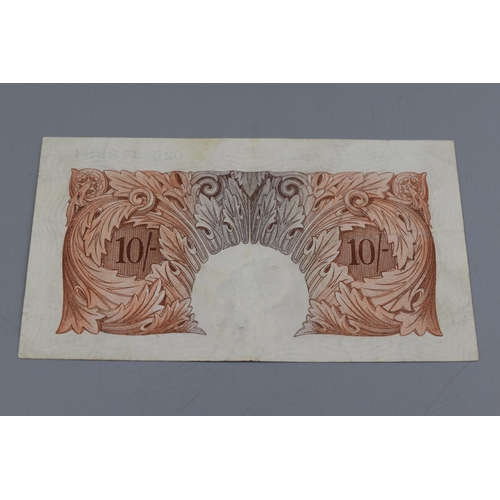 90 - Bank of England K.O. Peppiatt (O2U 979981) Brown 10 Shilling Bank Note