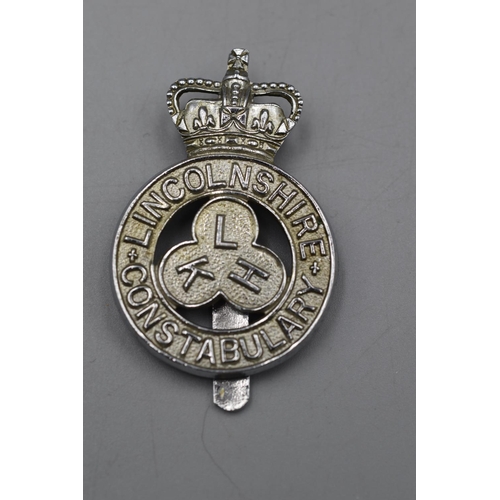 43 - Three Police Cap Badges, Essex, Sussex an Lincolnshire