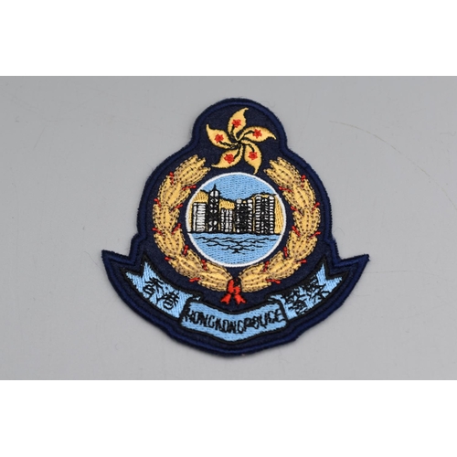 69 - Five Foreign Embroidered Police Cloth Badges, includes 2 Hong Kong, 1 Australian & 1 Canadian