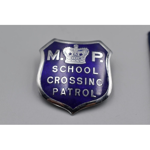 72 - Metropolitan Police School Crossing Patrol Cap Badge and Underwater Search Unit Badge