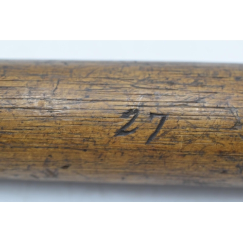 83a - Wooden Police Truncheon with a Rope Wrist Strap, Marked 27. 45 cm Long