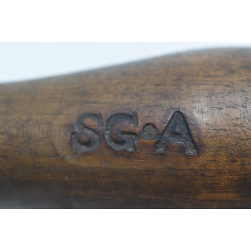 84 - 19th century Police Truncheon Stamped SG.A and a faint Painted V.R. Cypher 36cm Long