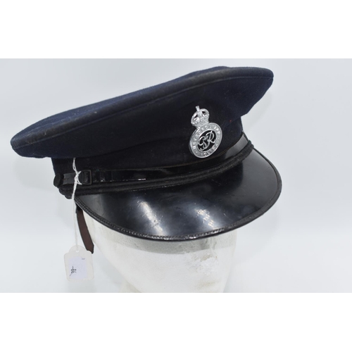 86 - Vintage British Police Cap with a GRV1 Cypher Metropolitan Police Badge