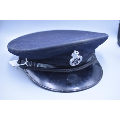 86 - Vintage British Police Cap with a GRV1 Cypher Metropolitan Police Badge