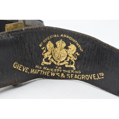 101 - WWI Royal Navy Officers Dress Belt with Sword Straps made by Gieve, Matthews and Seagrove Ltd