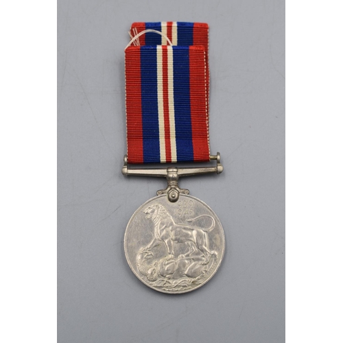 108 - WWII British War Medal with Ribbon. Full Size