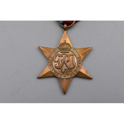 113 - WWII British 1939-1945 Star Medal with Ribbon. Full Size