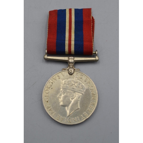 116 - WWII British War Medal with Ribbon. Full Size