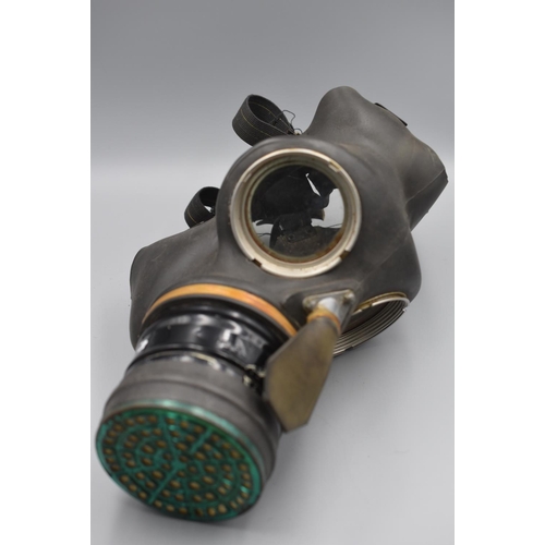 128 - WWII British Civilian Duty Gas Mask. Marked A.R.P Home Office and C.D.