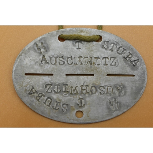 148 - WWII German SS Dog Tag Auschwitz numbered 610